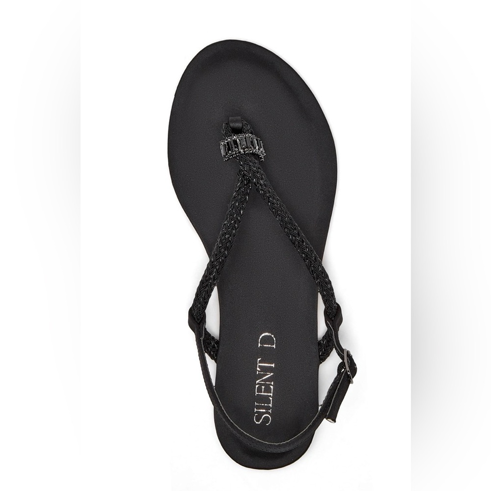 Silent D Black Braided Women's Sandals